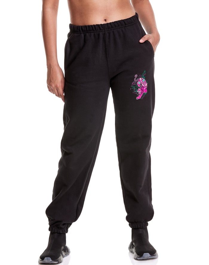 Champion Womens Joggers NZ - Reverse Weave Year Of The Tiger Black ( 7953-GBPCM )